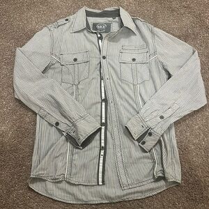 BKE Striped Athletic Fit Shirt (Size M)